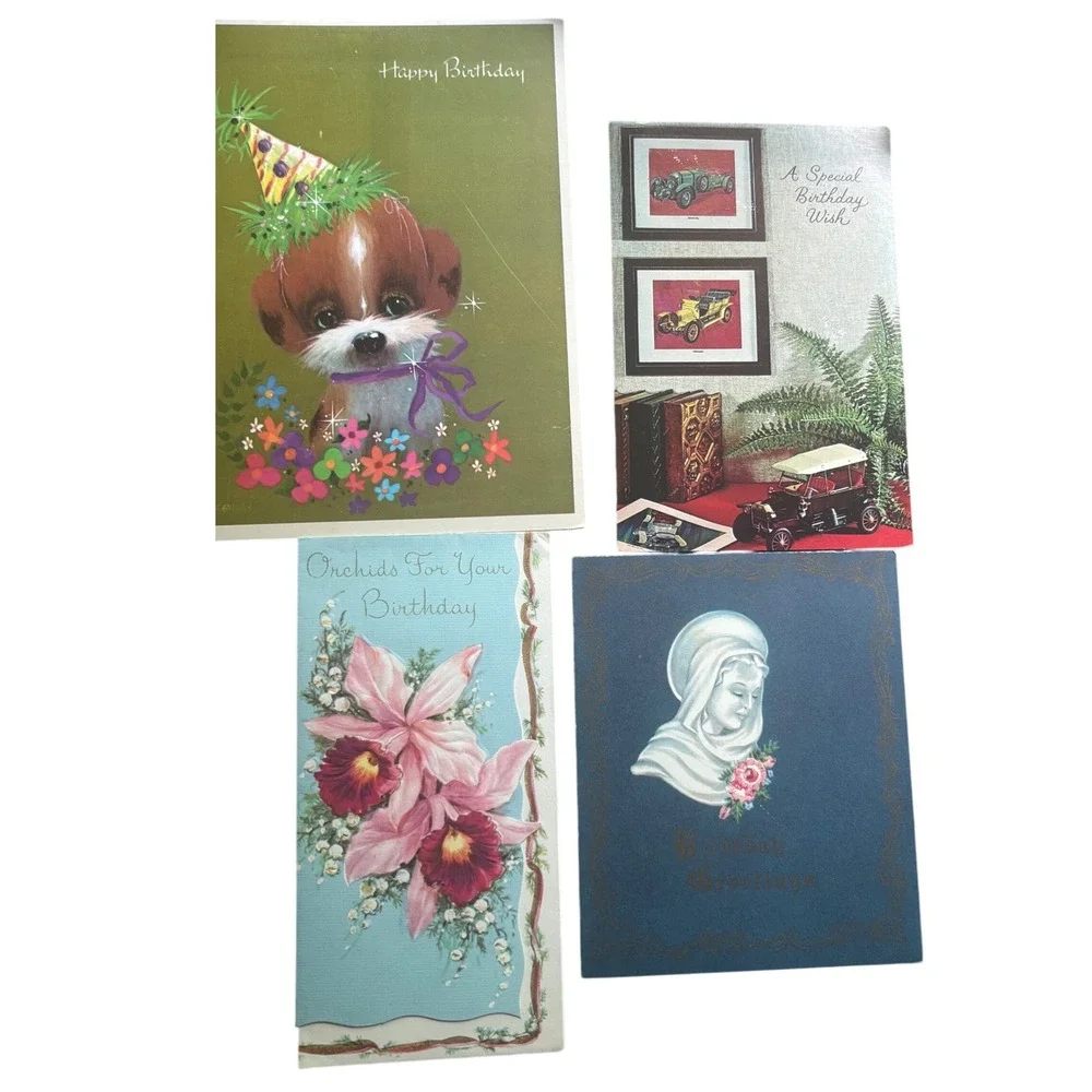 Vintage Greeting Card Lot 14pc Hallmark Norcross Unused Floral Retro MCM Mixed